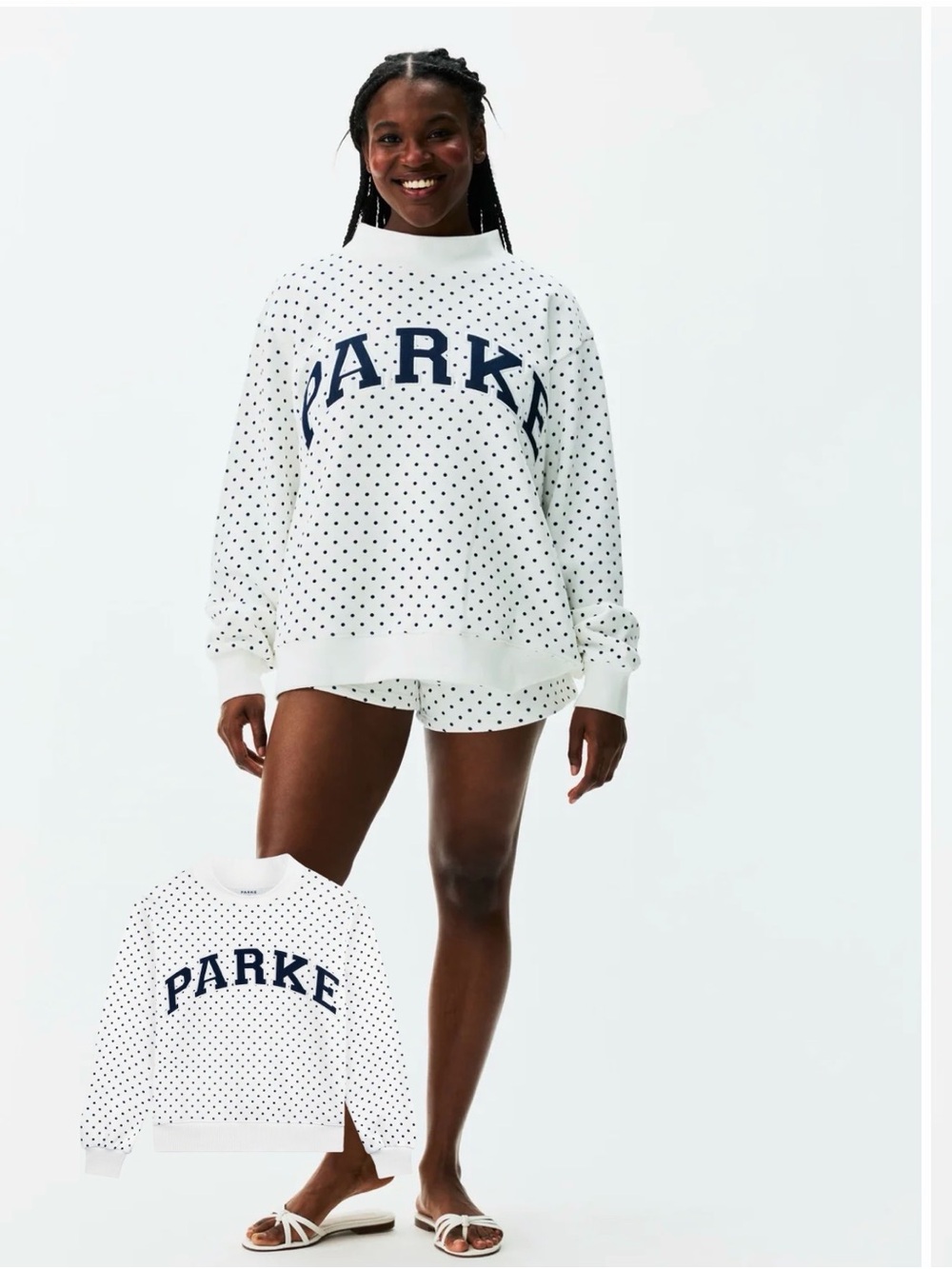 PARKE Polka Dot Varsity Mockneck